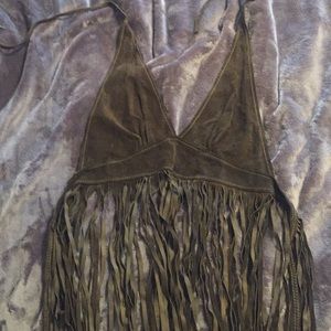 Halter top with fringe